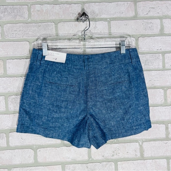 LOFT NWT 4” Linen Blend Shorts in Blue Size 2 - Picture 5 of 10